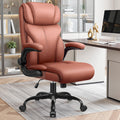 Brown High Back Office Chair with Flip-up Armrests F9466