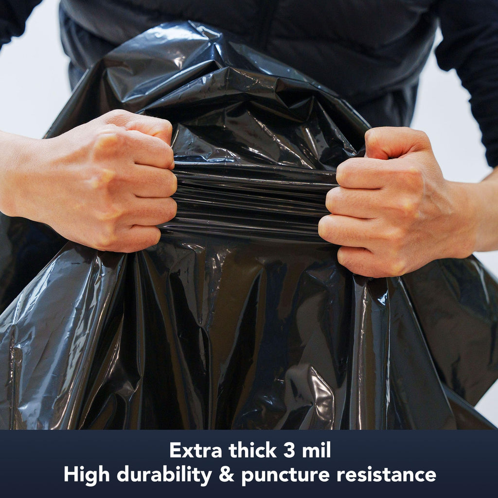 42 Gallon Extra Thick 3MIL Heavy Duty Bags with Tie Flaps, 32 Count Q618