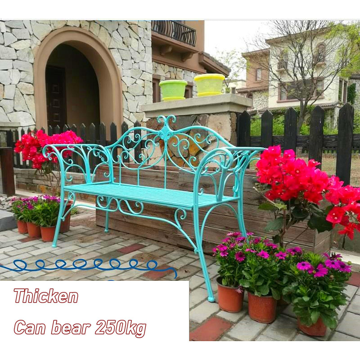 2-Seat Metal Outdoor Bench K316903
