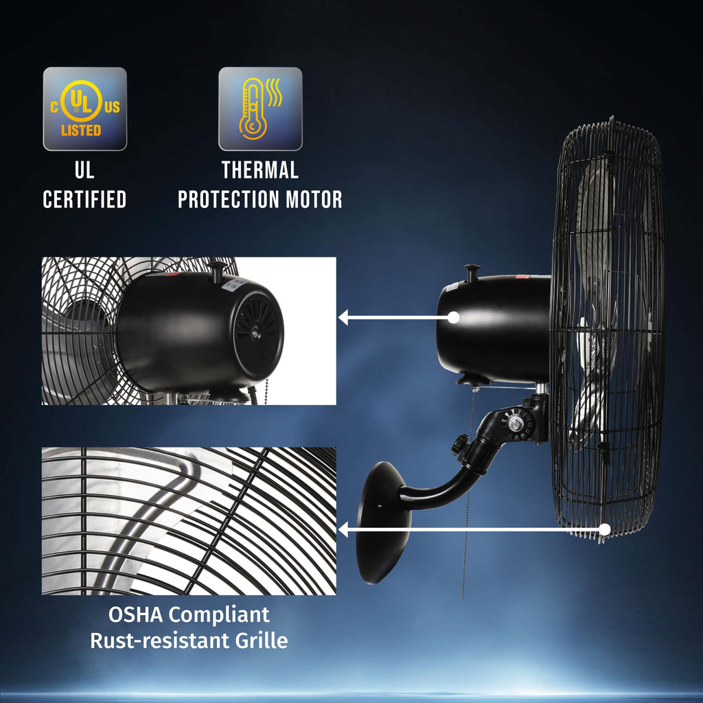 20 Inch High-Velocity Oscillating Wall Fan Y3138