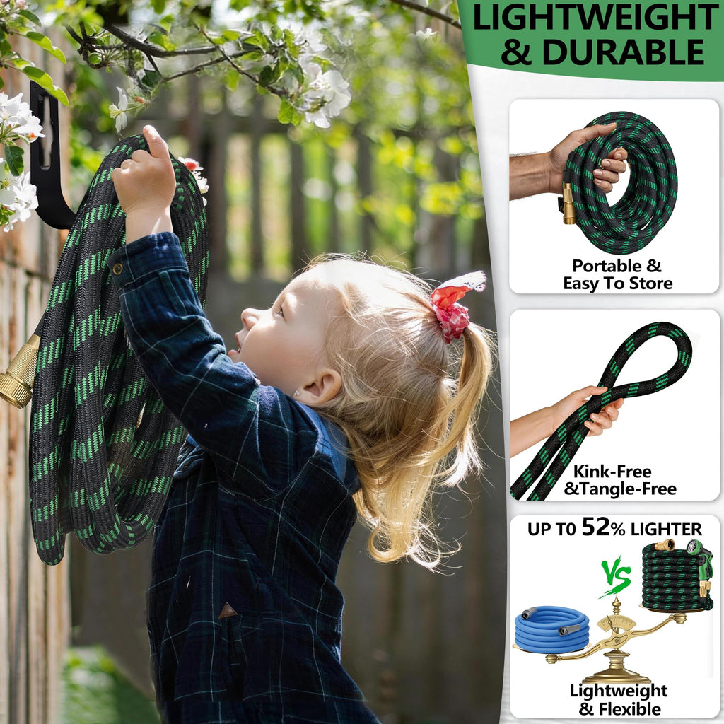 100 ft Lightweight Flexible Garden Hose with 10-Function Nozzle C245730