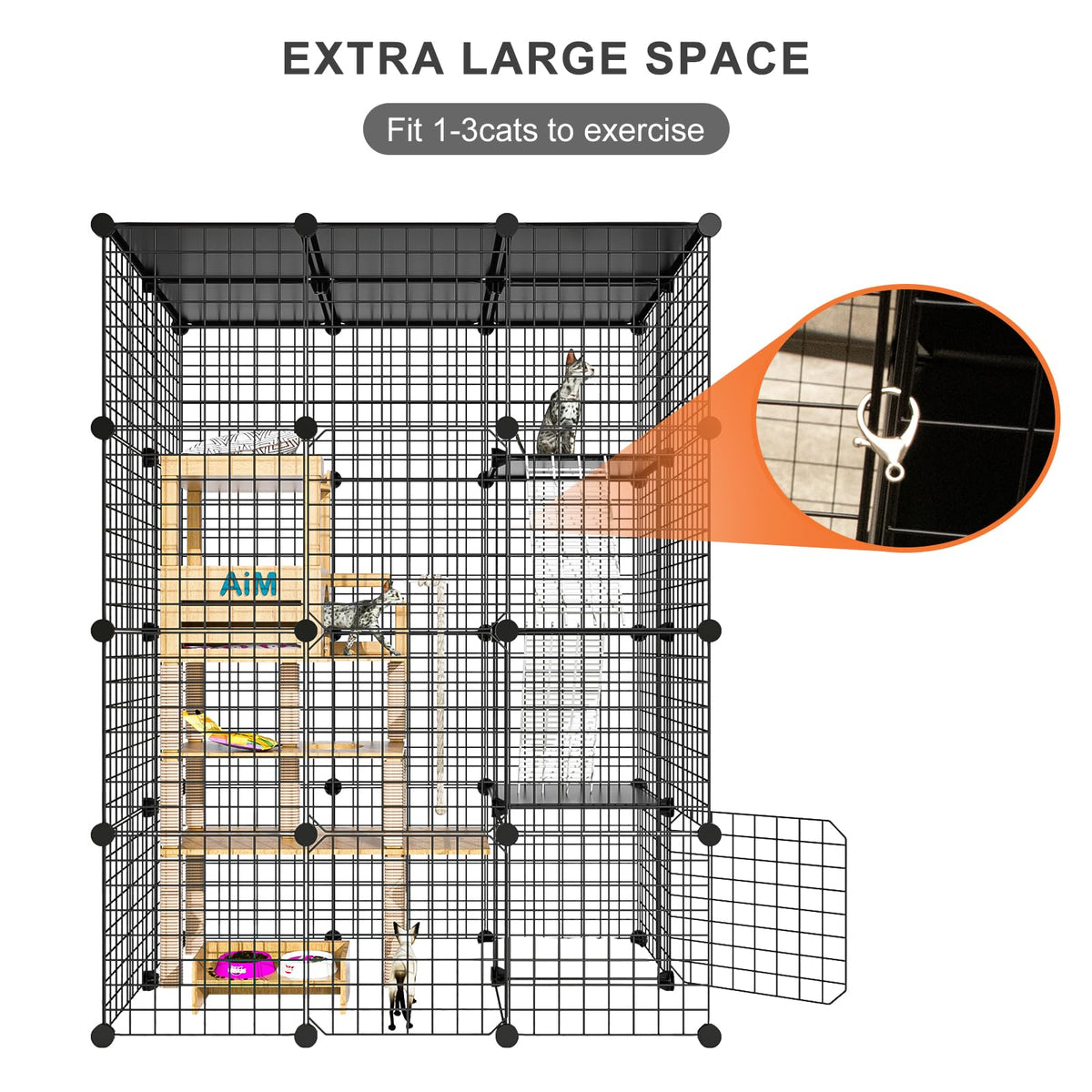 Large Detachable Metal Wire Cat Enclosure Y38526