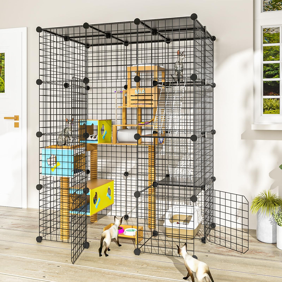 Large Detachable Metal Wire Cat Enclosure Y38526