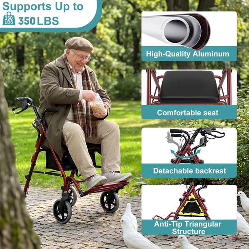 2-in-1 Rollator Walker with Seat L66323