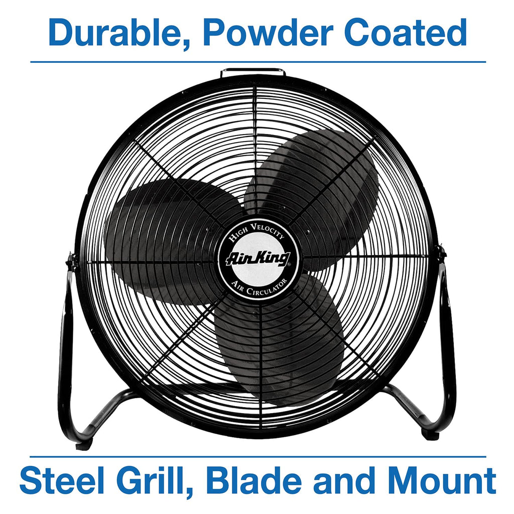 20-Inch High Velocity Pivoting Floor Fan, Black J667