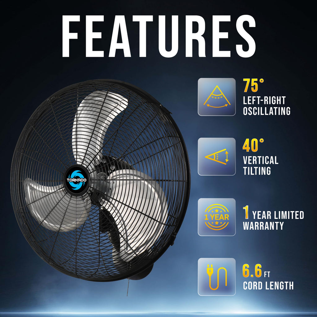 20 Inch High-Velocity Oscillating Wall Fan Y3138