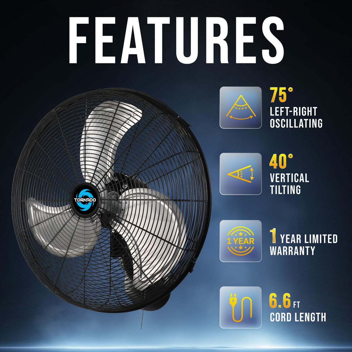 20 Inch High-Velocity Oscillating Wall Fan Y3138