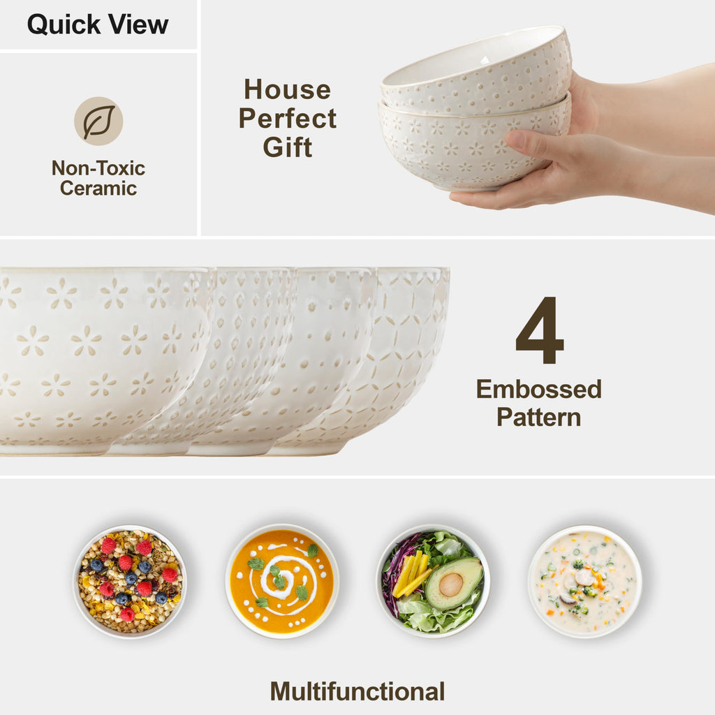 30 Ounce Ceramic Soup Bowls Set of 4 T635250