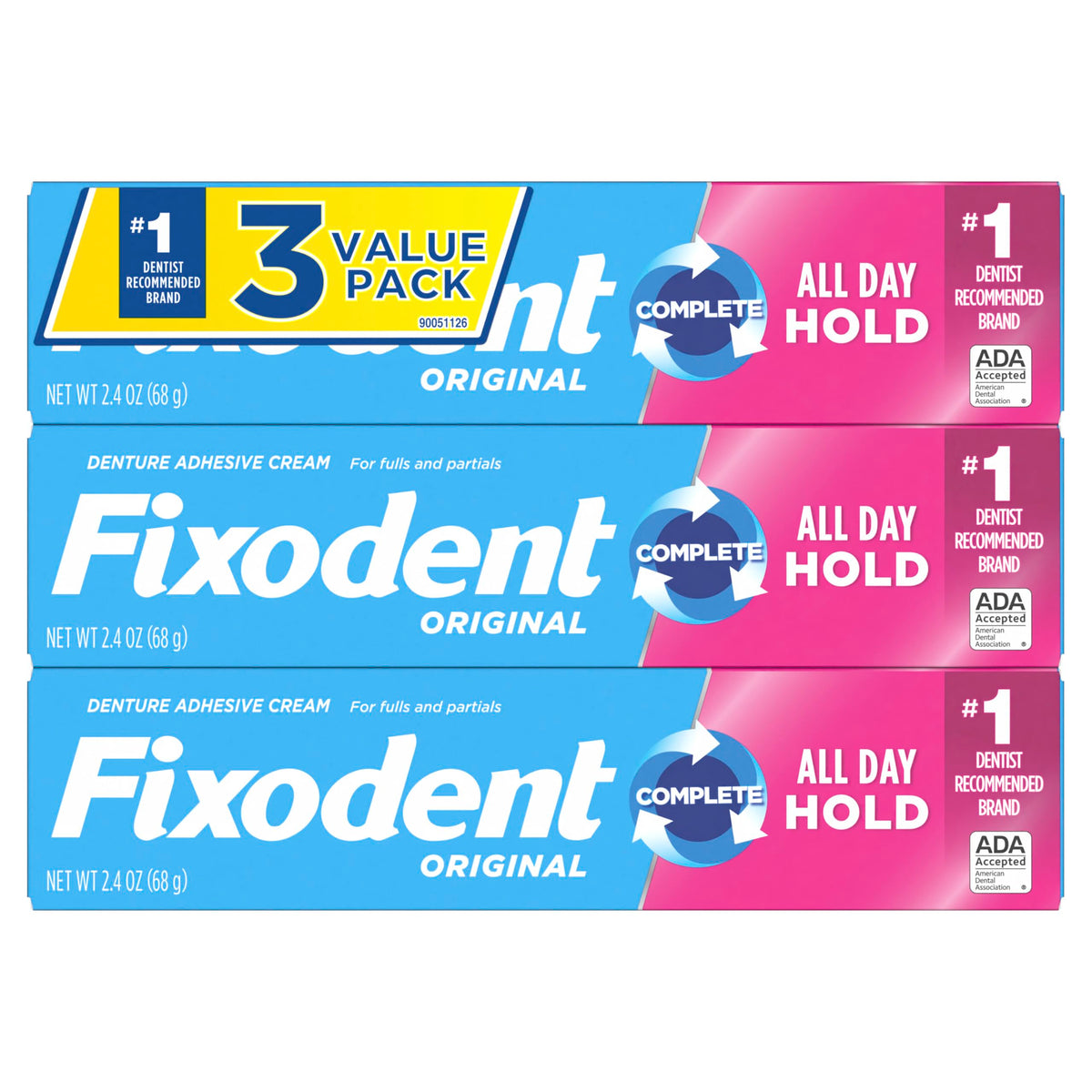 Denture Adhesive Cream 2.4 oz 3-Pack F5252