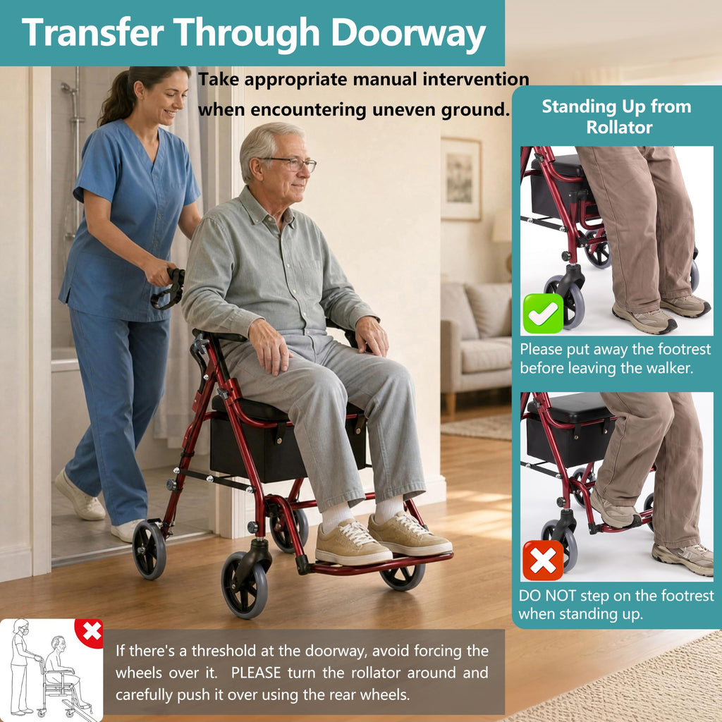 2-in-1 Rollator Walker with Seat L66323