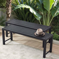 Black Set of 2 Metal Outdoor Backless Bench P5896