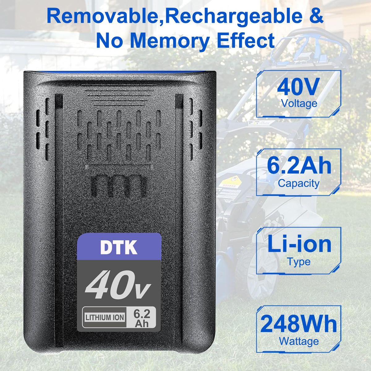 40V 6200mAh Cordless Power Tool Battery 2 Packs X953
