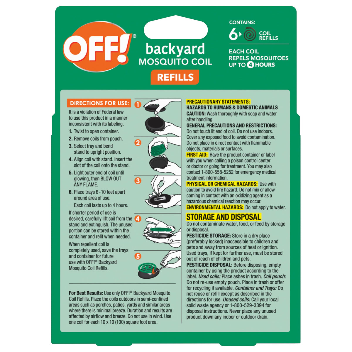 Mosquito Coil Refills 6 Count (Pack of 6) C417730