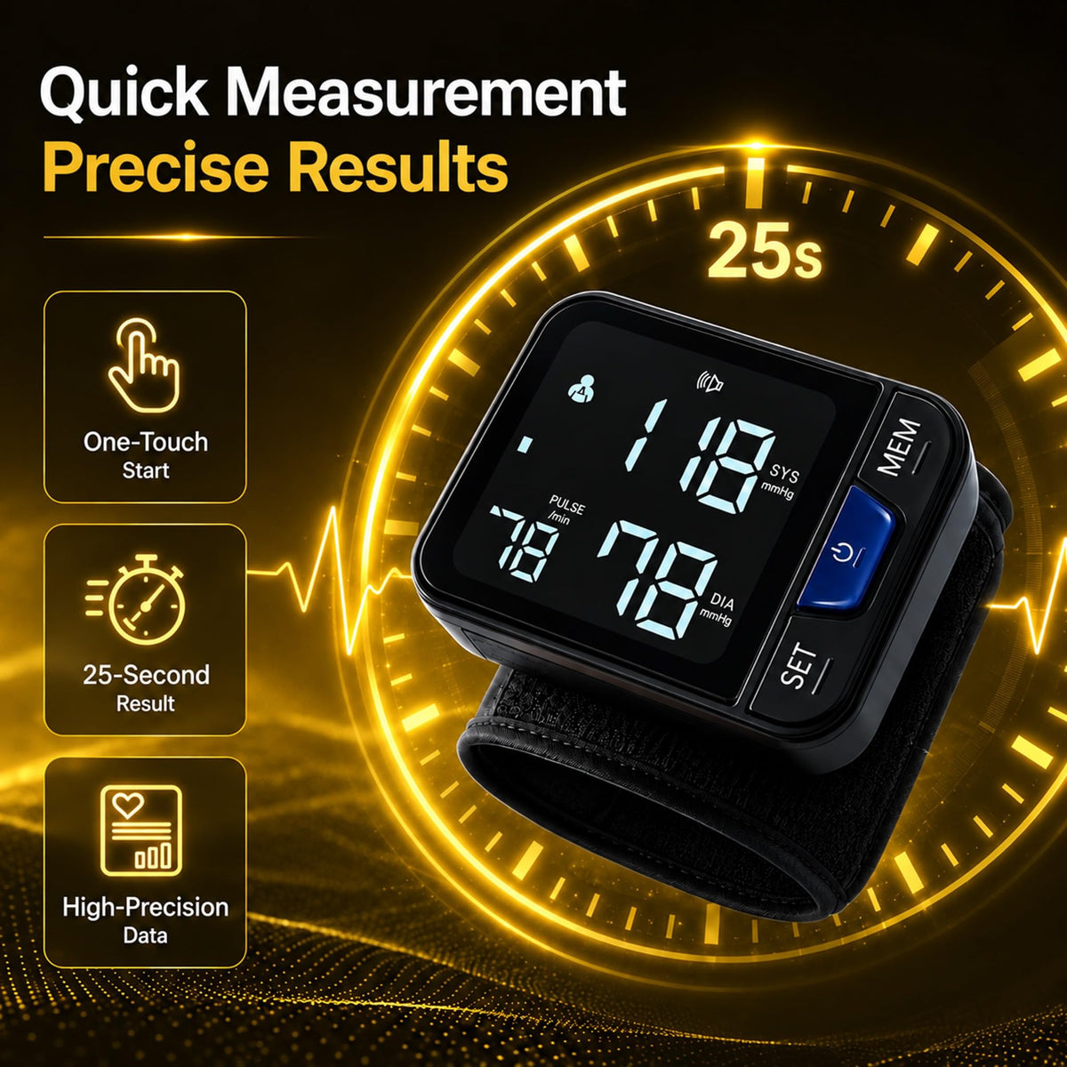 Portable Wrist Blood Pressure Monitor with Large Display C36251