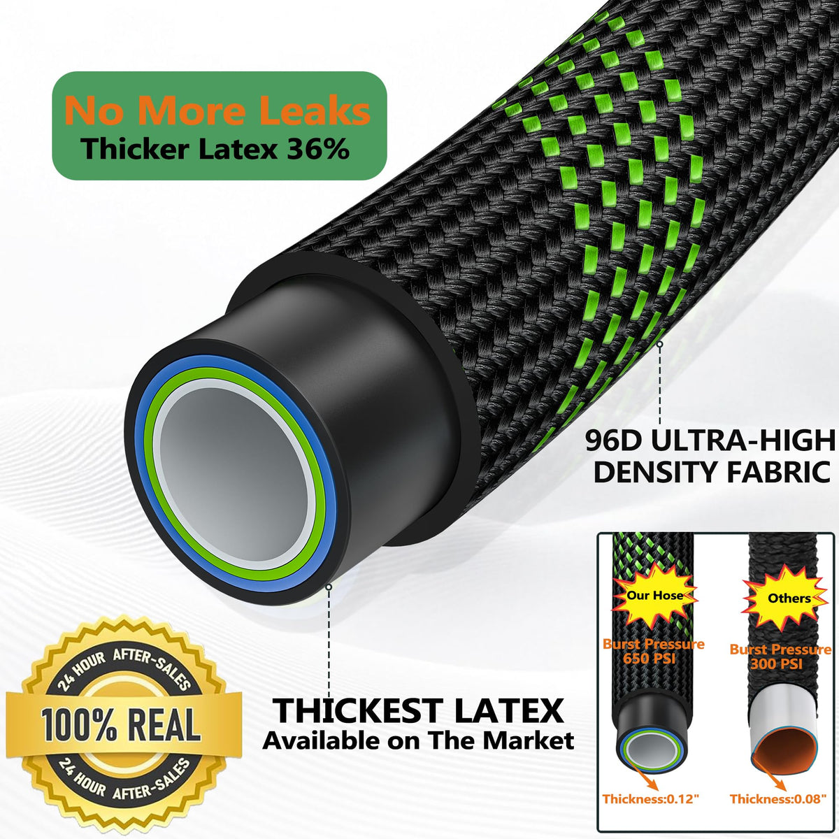 100 ft Lightweight Flexible Garden Hose with 10-Function Nozzle C245730
