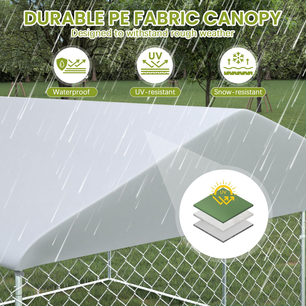 10FT x 10FT Outdoor Dog Kennel with Roof B554654
