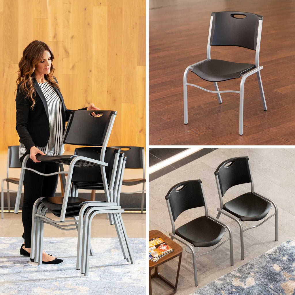 Black Stacking Chair 4 Pack S729