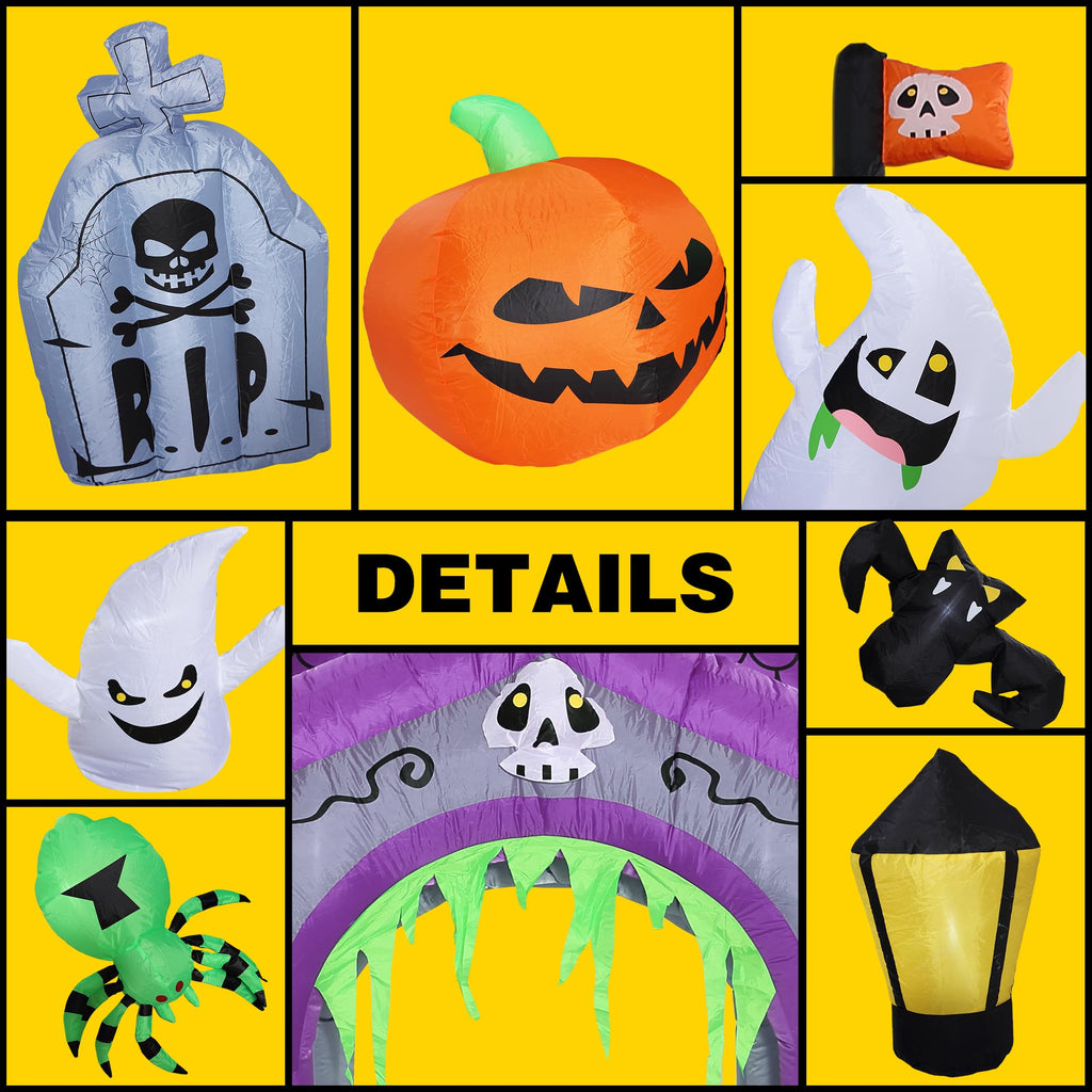 Giant 12.5 FT Halloween Inflatables Archway Outdoor Decorations I9476