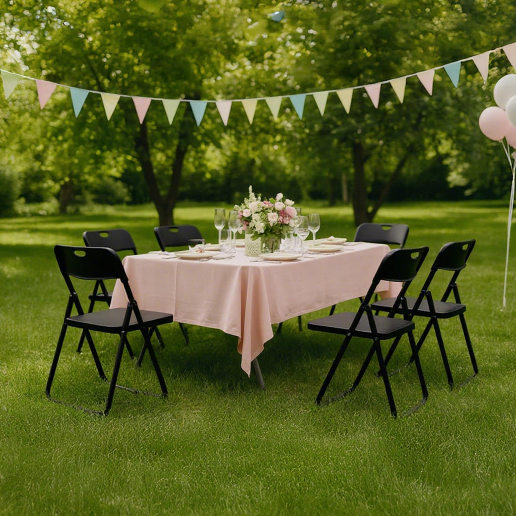 10 Pack Black Plastic Folding Chairs L554
