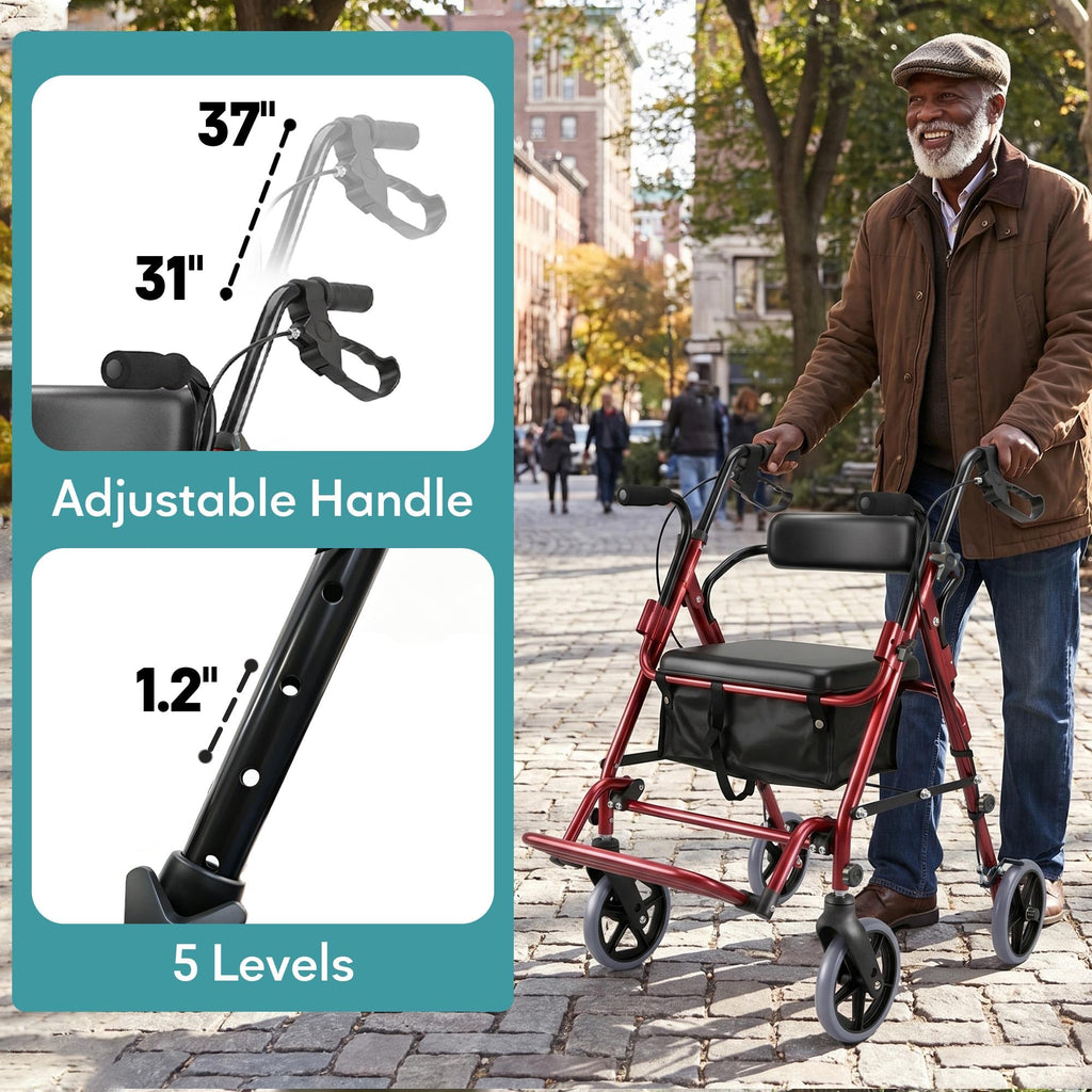 2-in-1 Rollator Walker with Seat L66323