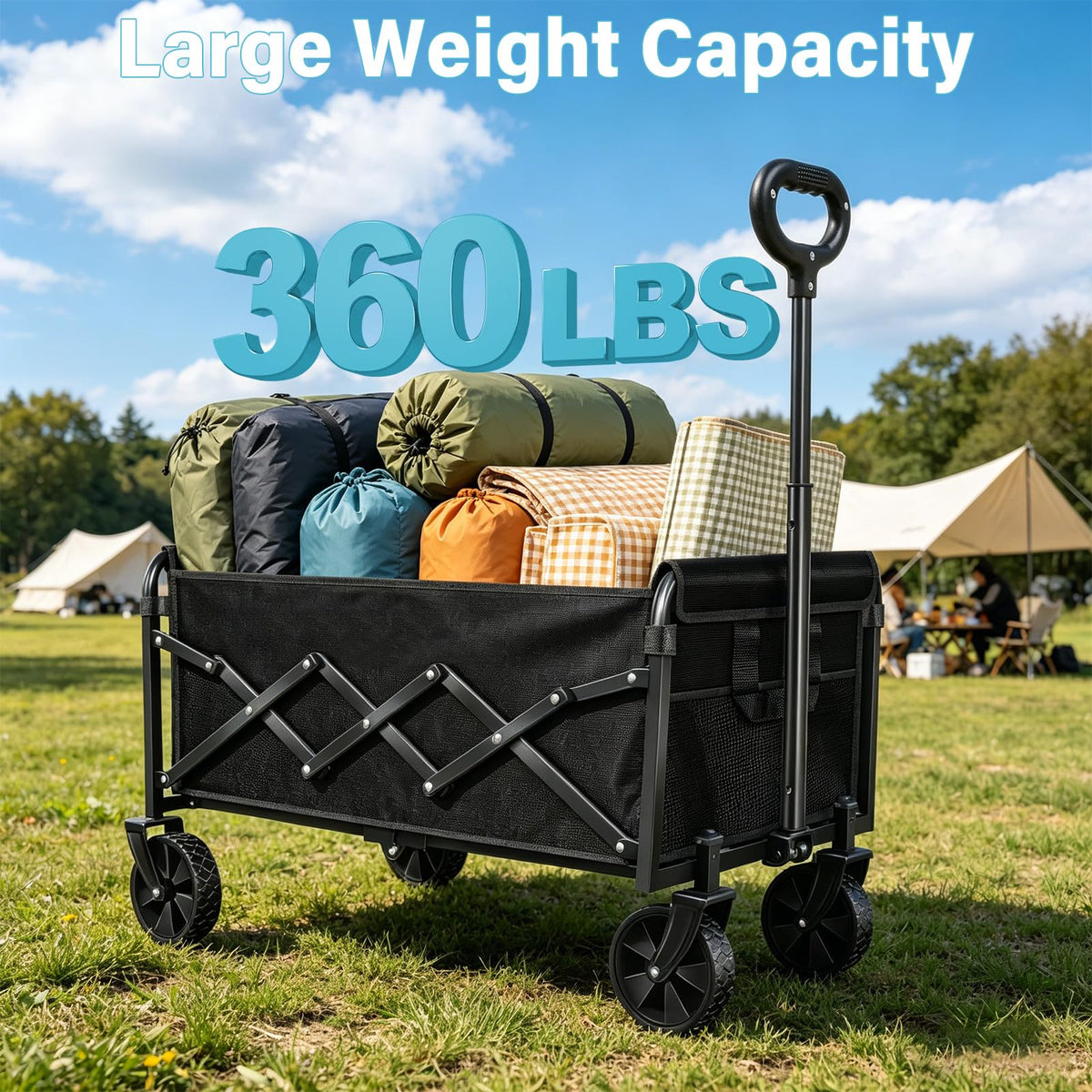 Collapsible Wagon Cart with Swivel Wheels Z405415