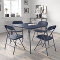Navy Square Folding Card Table and Chairs Set R42541