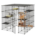 4-Tier Metal Wire Cat Cage with 3 Doors S585289