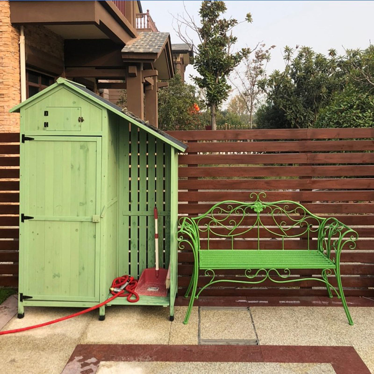 2-Seat Metal Outdoor Bench K316903