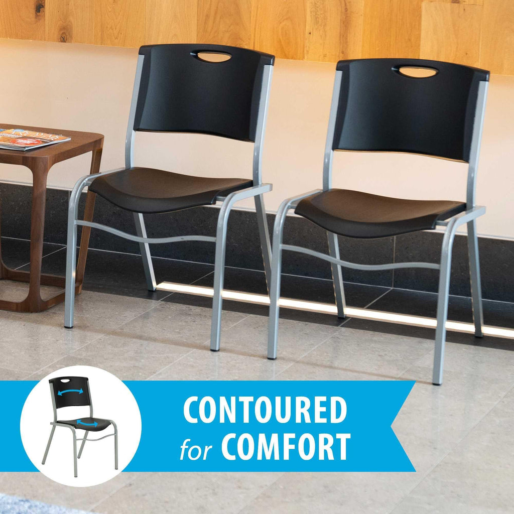 Black Stacking Chair 4 Pack S729