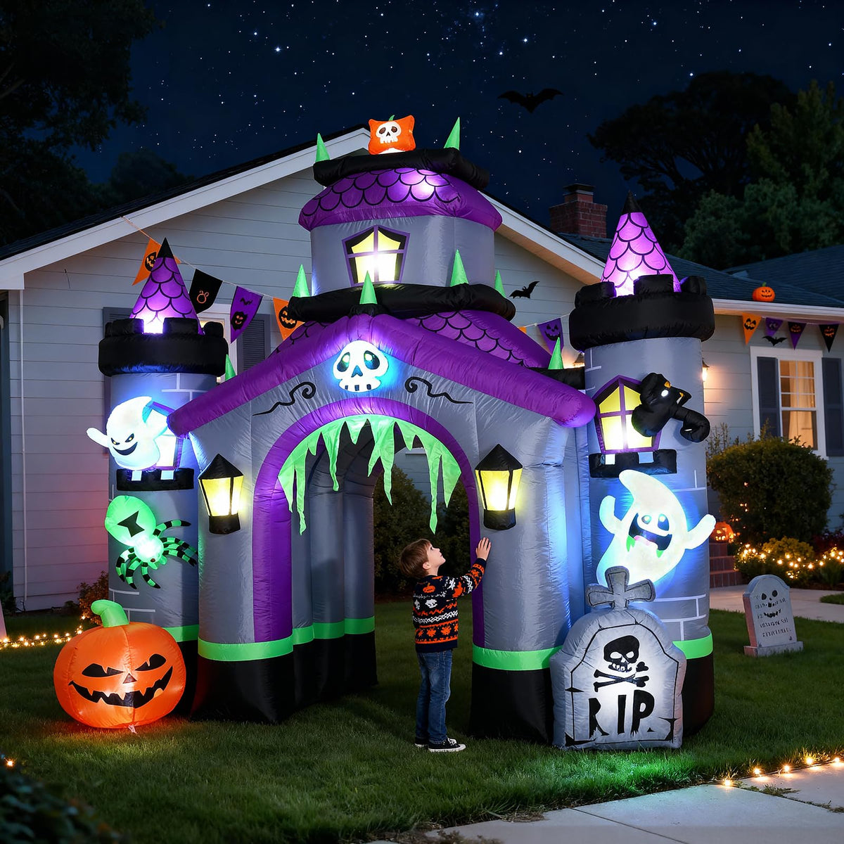 Giant 12.5 FT Halloween Inflatables Archway Outdoor Decorations I9476
