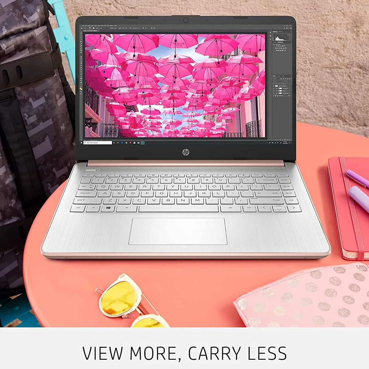 14'' HD Laptop Intel Celeron 4GB 64GB eMMC Pink Gold F455