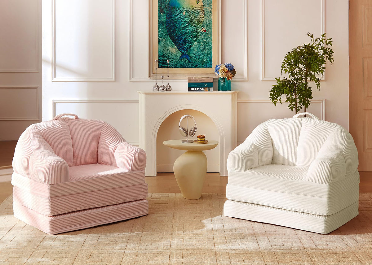 Pink 3-in-1 Convertible Folding Sofa Bed I770046