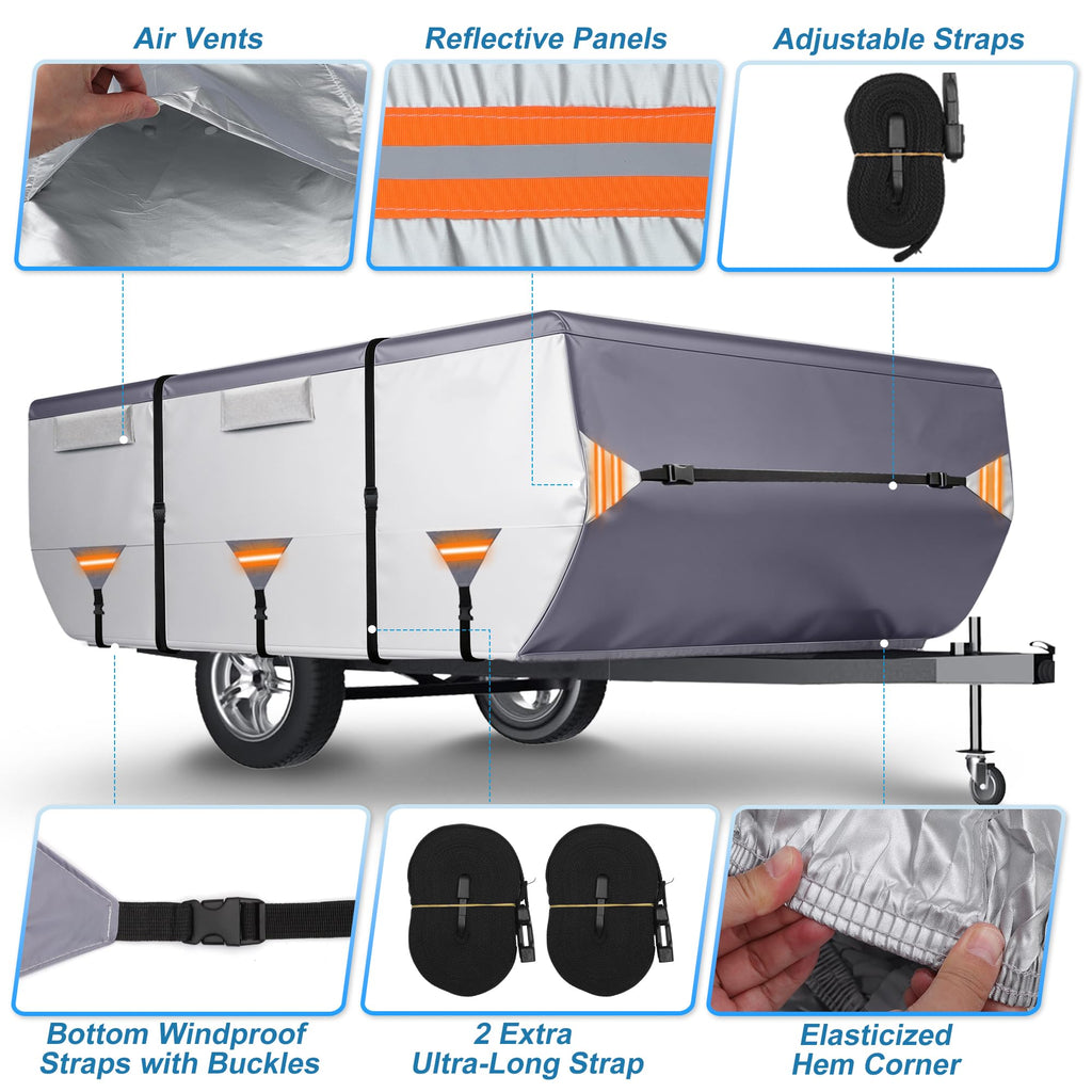 14ft-16ft Waterproof Oxford Pop-Up Camper Cover K200224