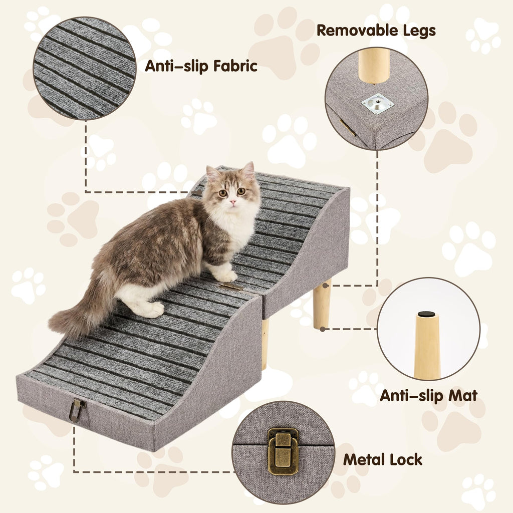 Foldable Pet Stair 2-in-1 Gray B2984