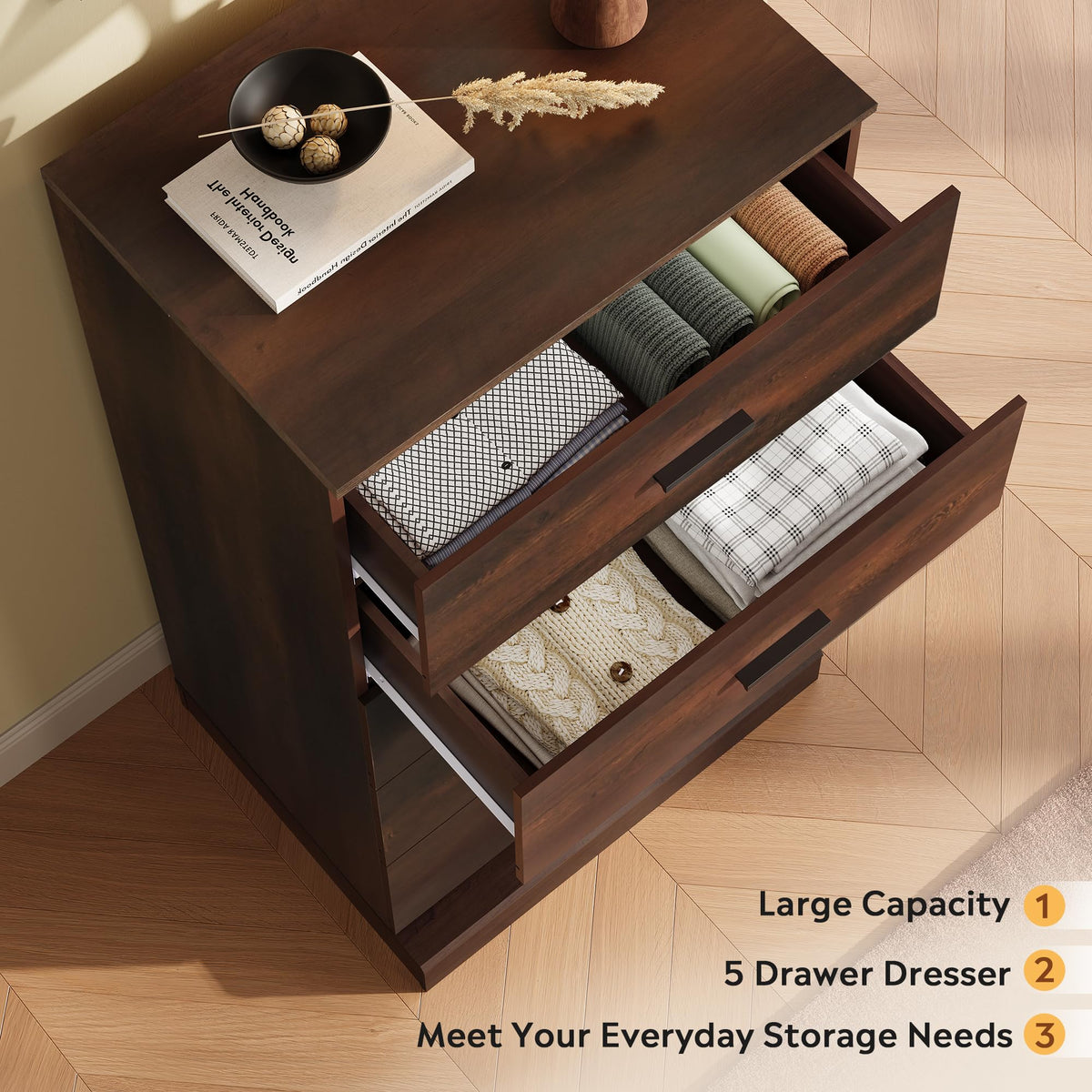 Brown 5 Drawer Dresser B540933