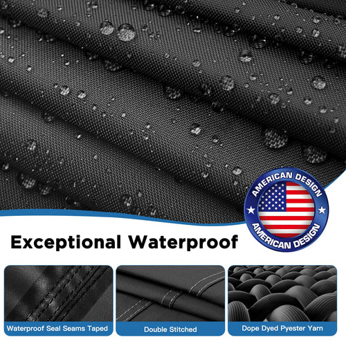 1200D Heavy Duty Waterproof Boat Cover 14-16ft Black O8894