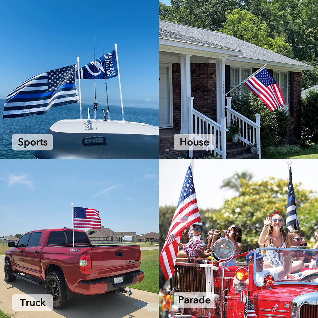 6FT Flag Pole with Bracket and Tangle-Free Rings S585