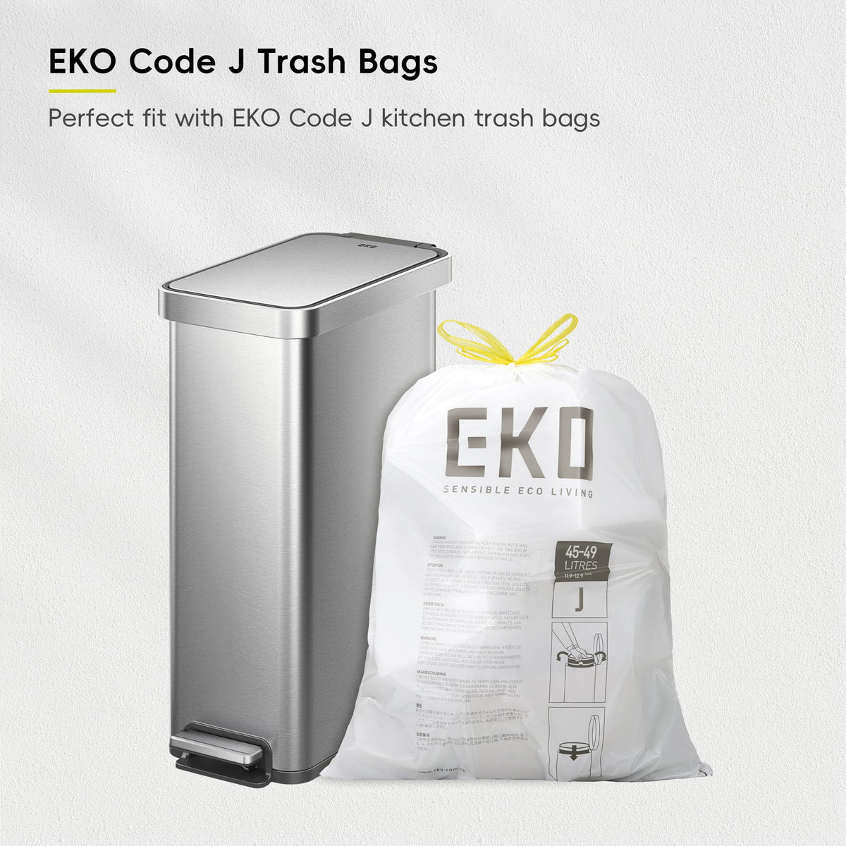 50L Stainless Steel Step Kitchen Trash Can with Lid B135