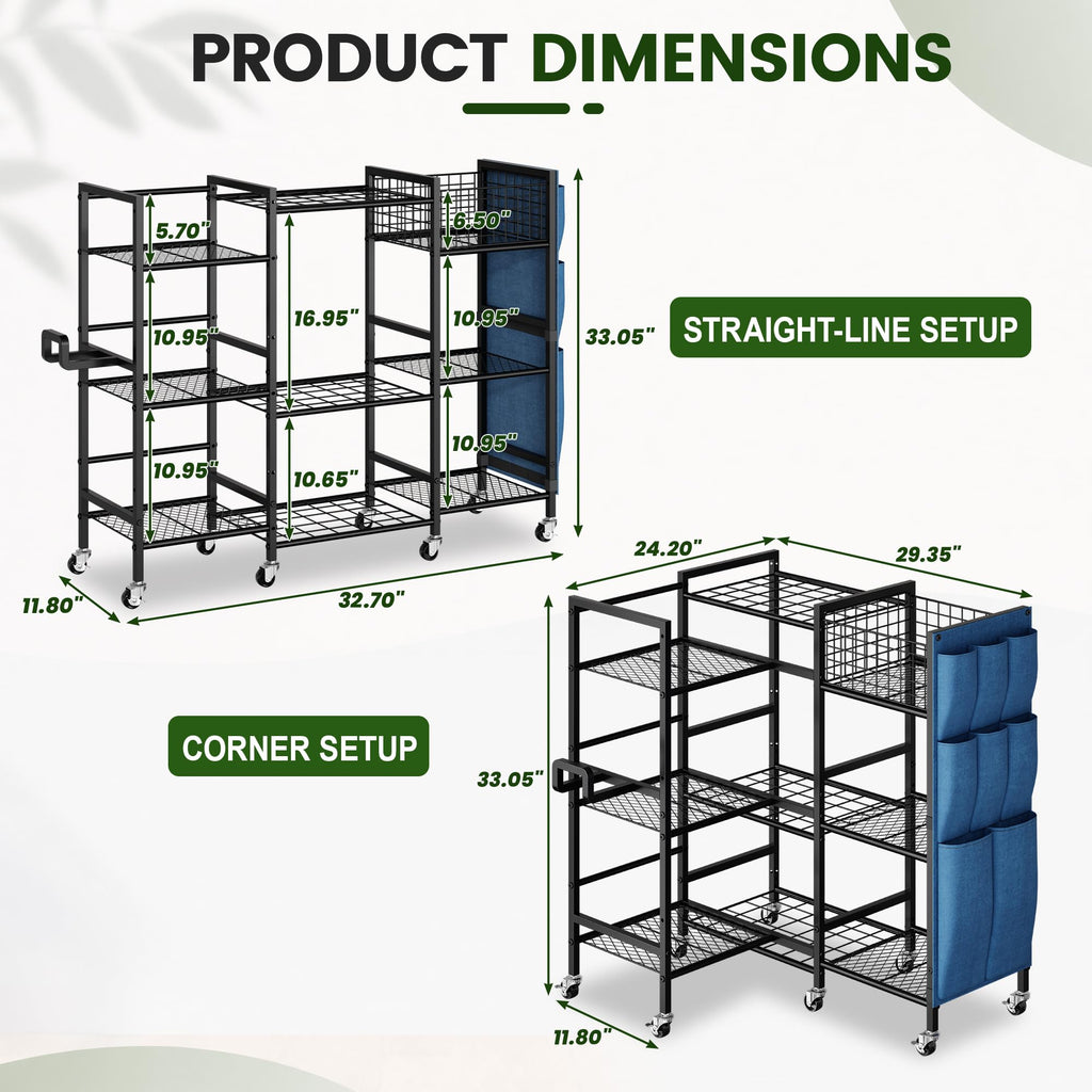 3-Sided Garden Tool Organizer with Wheels K8485