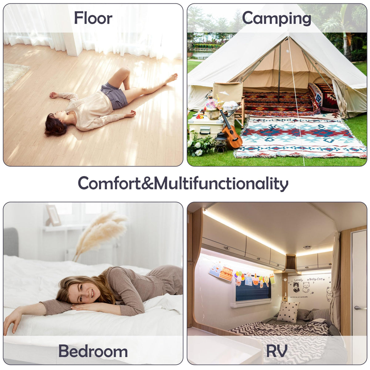 Memory Foam Folding Mattress Full 3 Inch Trifold with Washable Cover G779