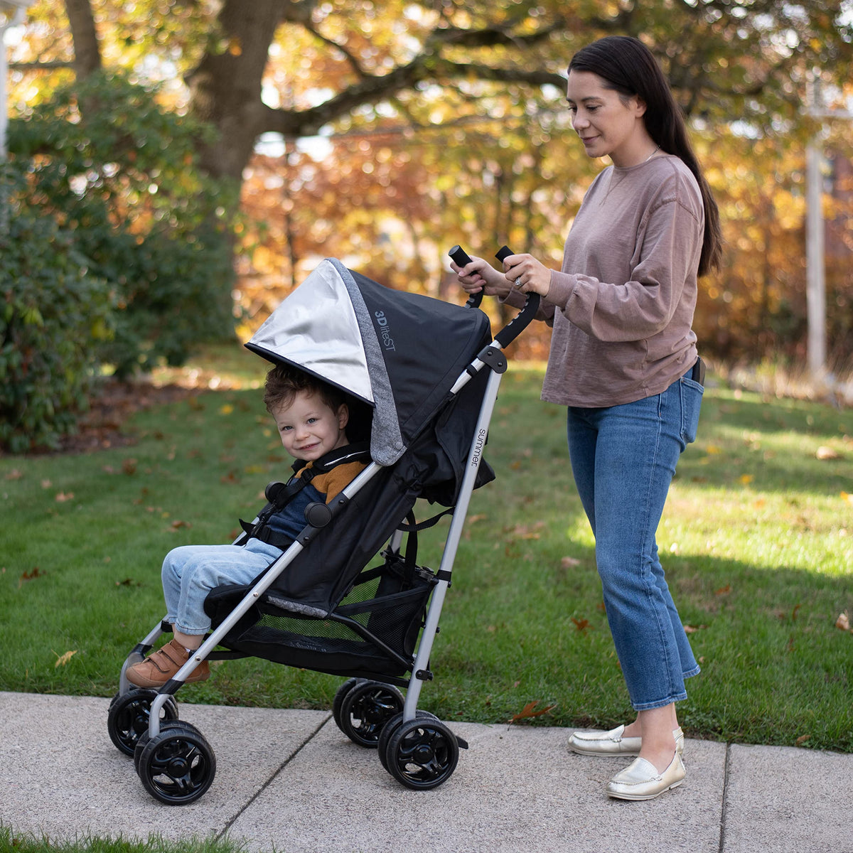 Black & Gray Lightweight Steel Frame Stroller G75376