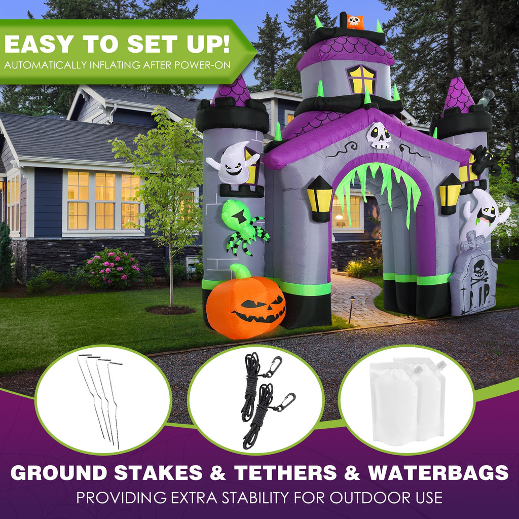 Giant 12.5 FT Halloween Inflatables Archway Outdoor Decorations I9476