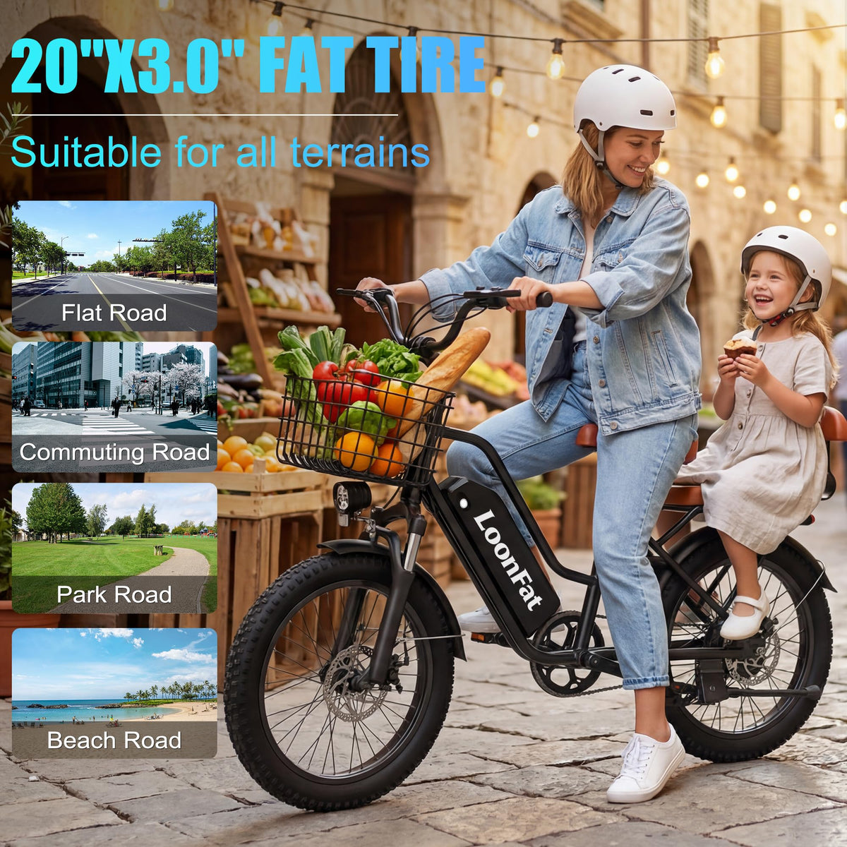 Ebike with Rear Seat & Front Basket M4755